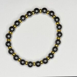 Hematite bracelet handmade with spacers stretch